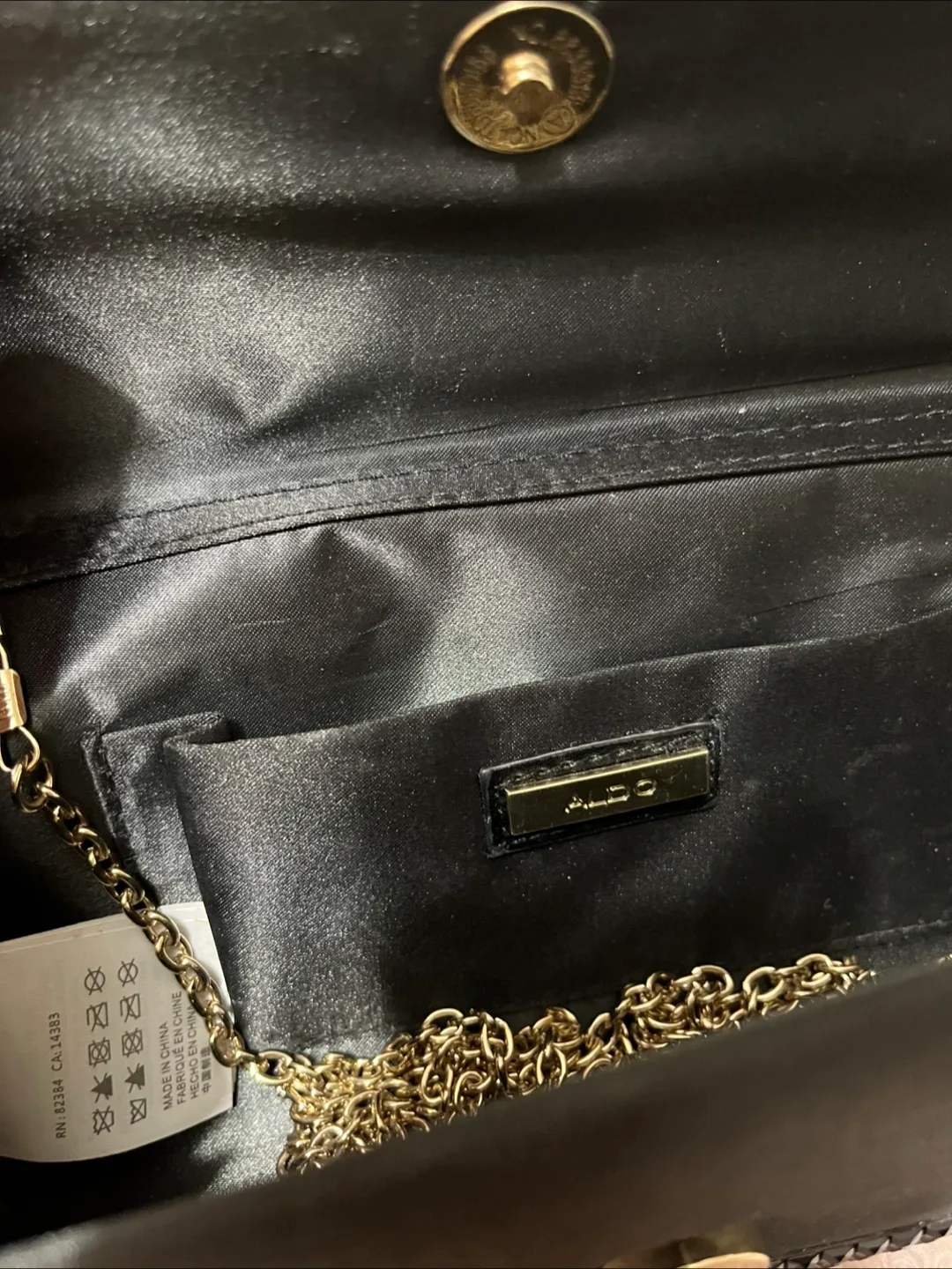 Black Rhinestone Evening Clutch with Chain image indicator(3)