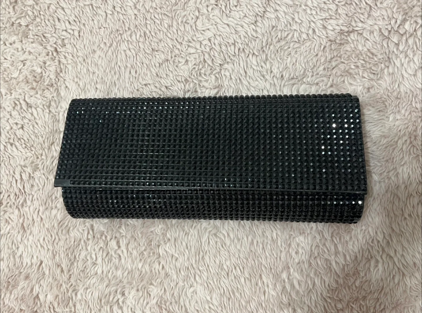 Black Rhinestone Evening Clutch with Chain thumbnail