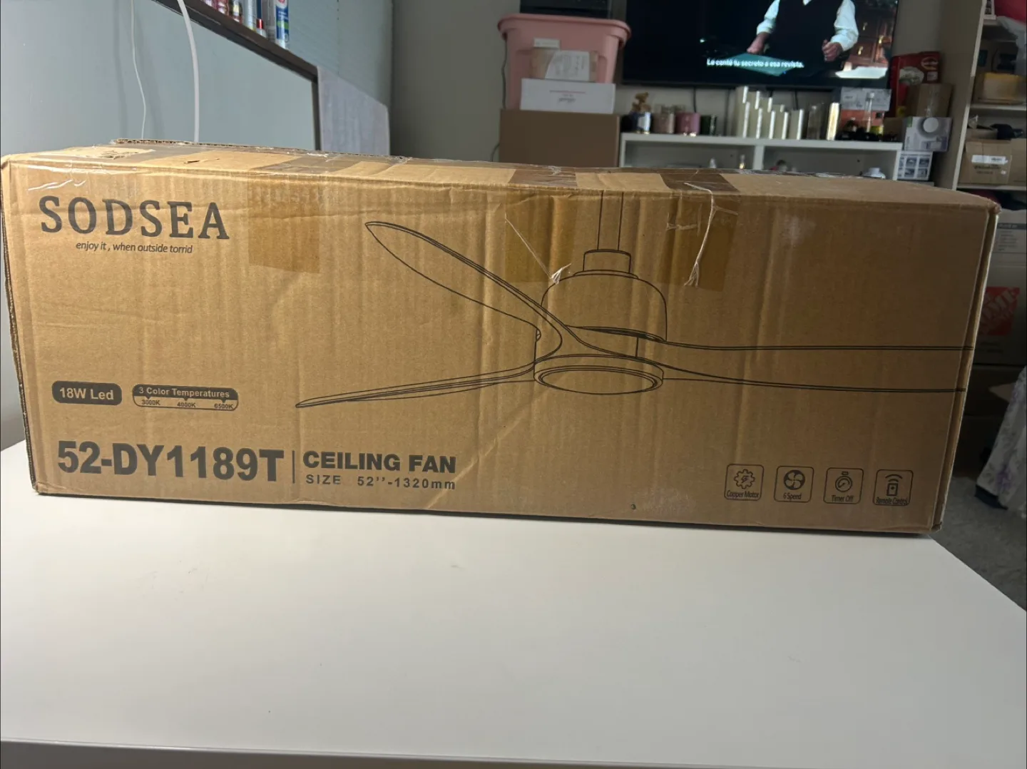 New SODSEA 52-inch LED Ceiling Fan with Remote thumbnail