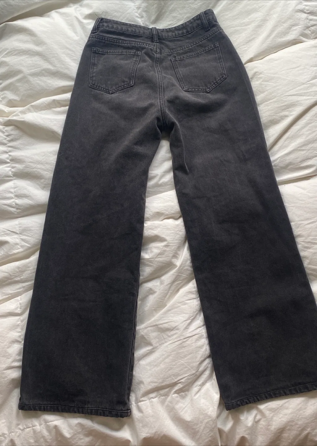 Black Distressed Wide Leg Jeans image indicator(2)
