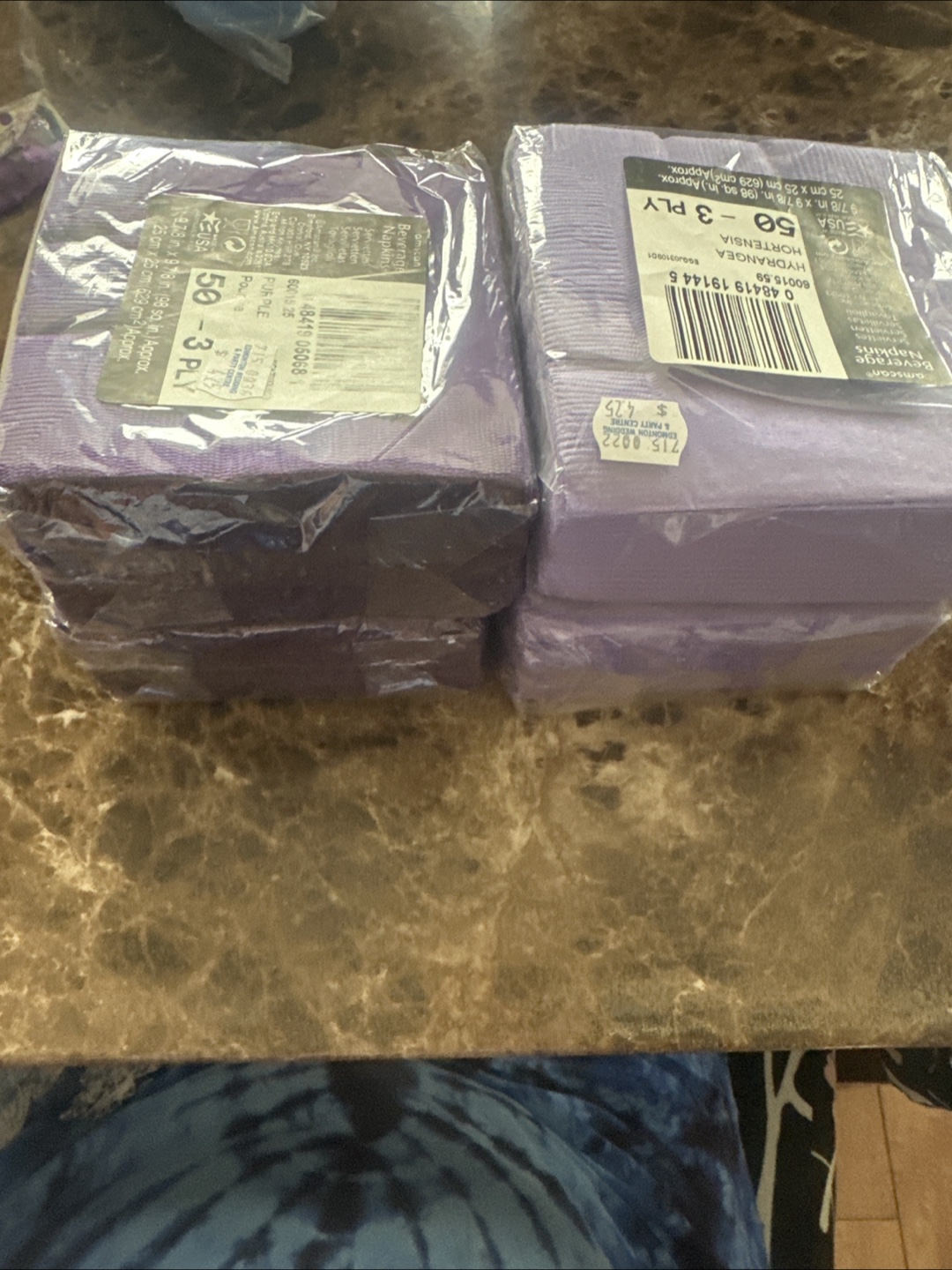 Purple 3-ply napkins - Bulk package