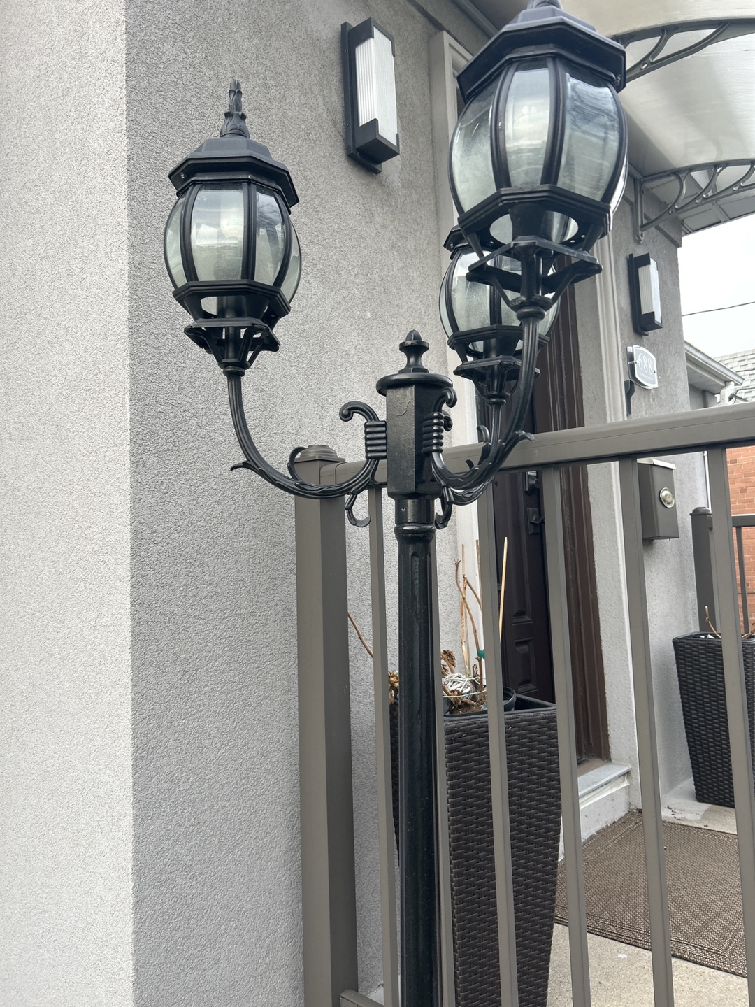 Black Outdoor Light Post - photo 3