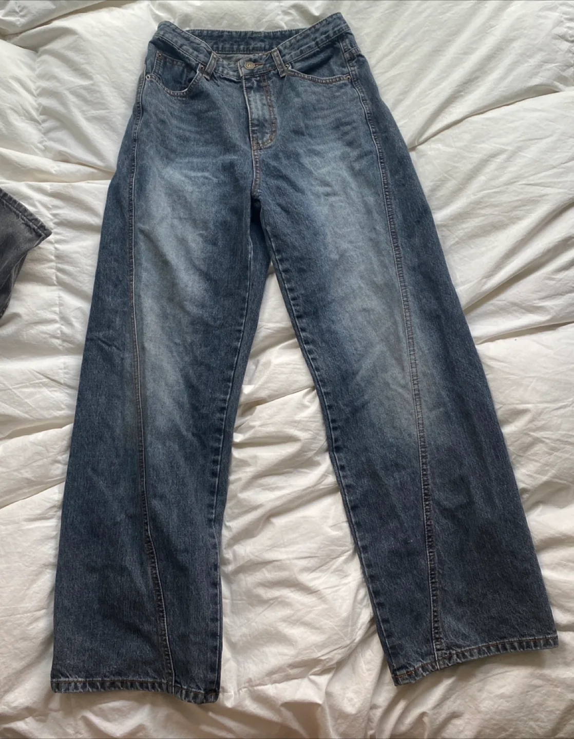 LEWKIN Lucia Stitched Denim Baggy Jeans Size S (Small)
