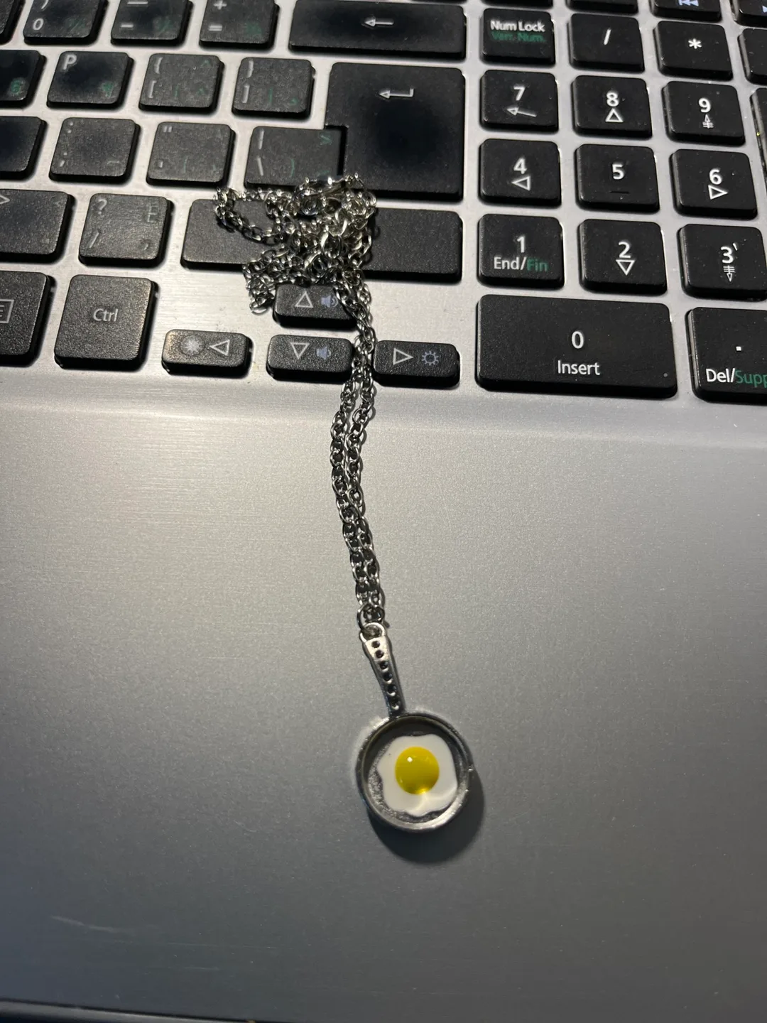 Cute Frying Pan Egg Necklace thumbnail
