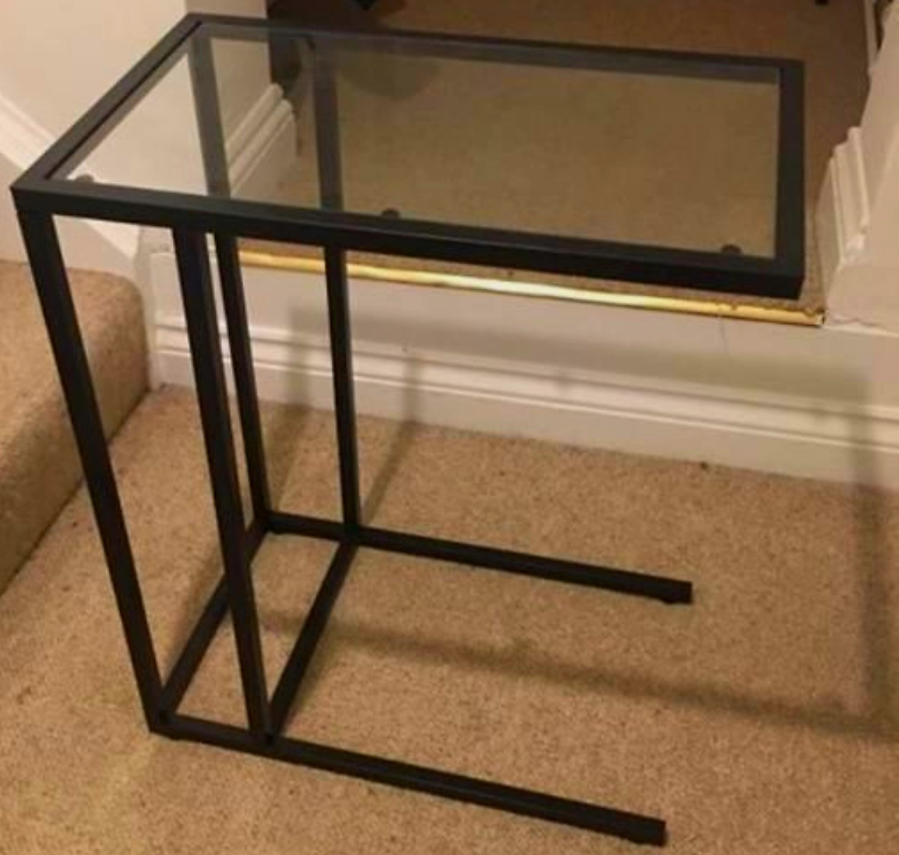 Black Metal and Glass Side/ Laptop Table - photo 2