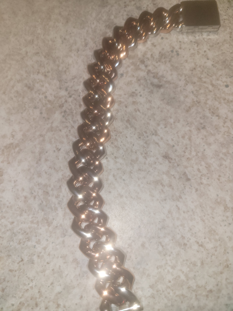 two tone  Iced Out Cuban Link Bracelet - photo 3