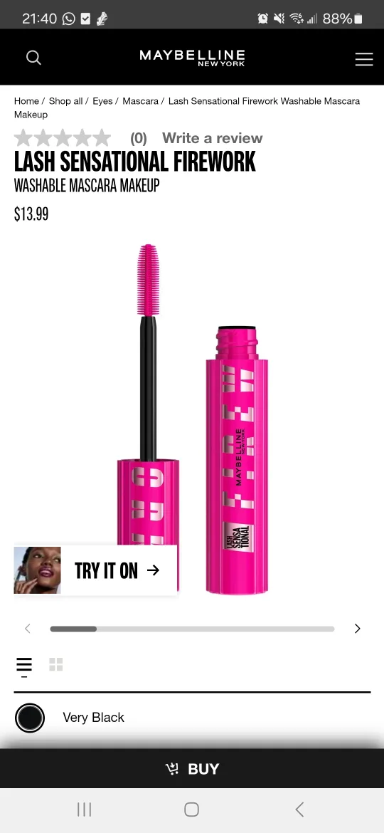 Maybelline Lash-Sensational Firework Washable Mascara image indicator(2)