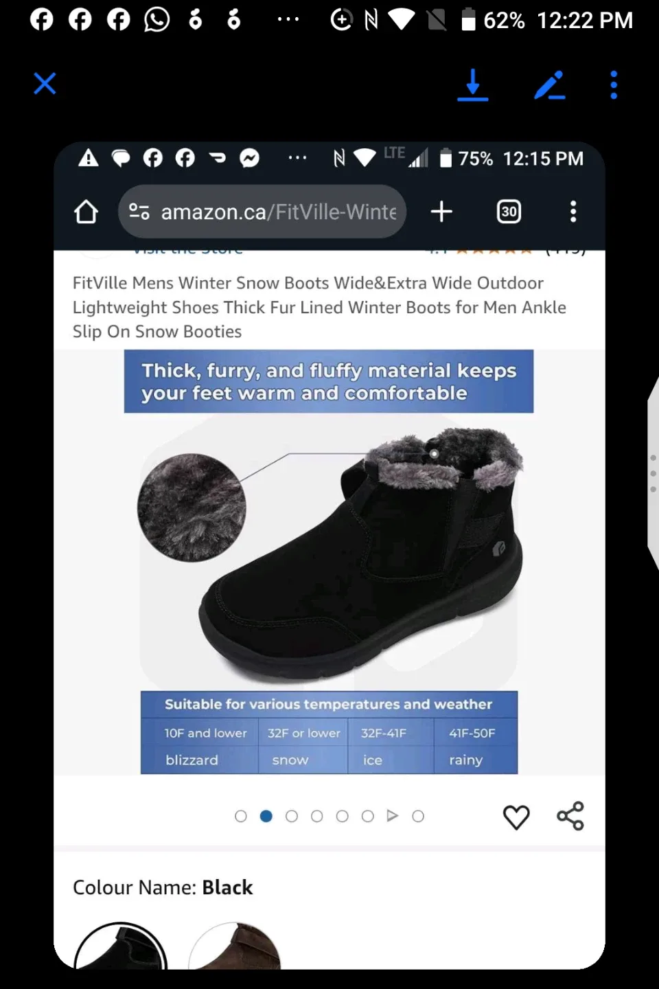 Men's Black Winter Boots with Faux Fur Lining-BNIB image indicator(8)