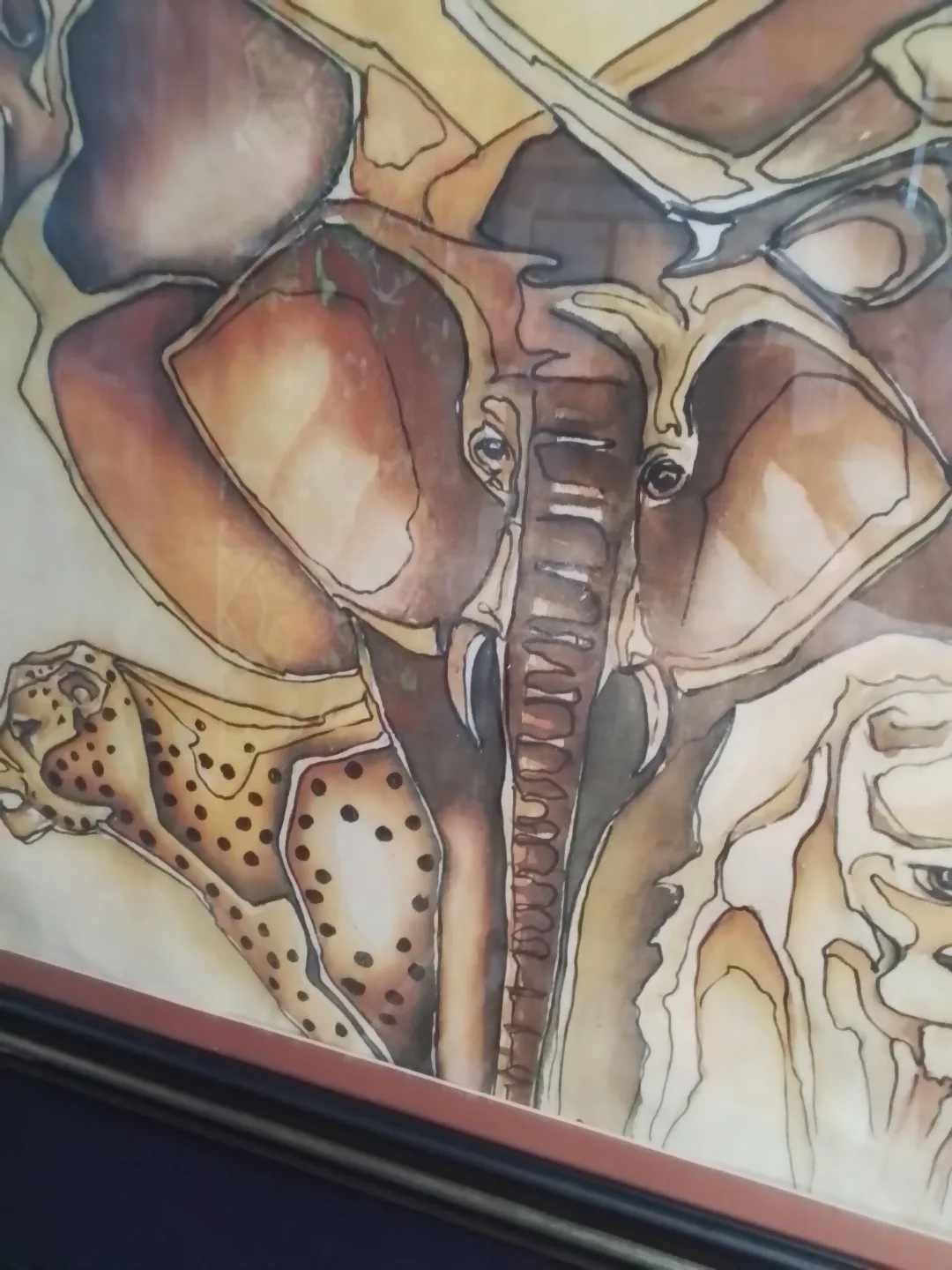 Framed African Wildlife Art Painting On Canvas image indicator(2)