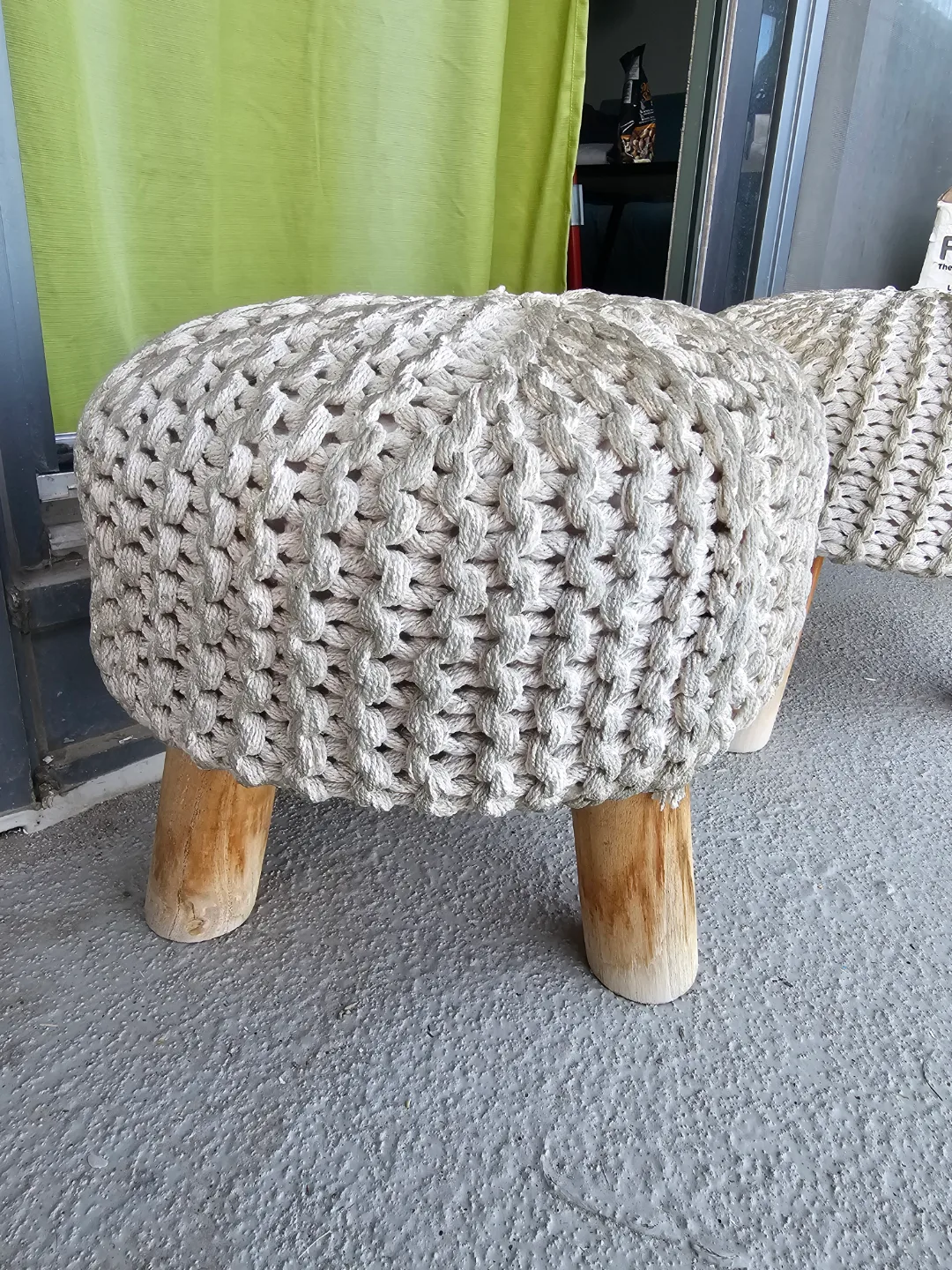 Pair of Knitted Rope Stools thumbnail