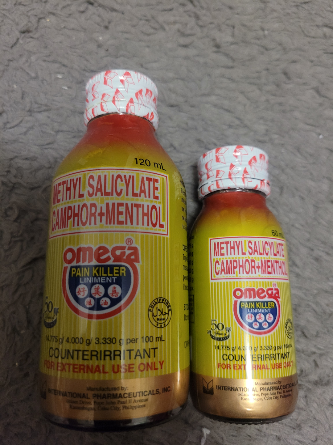 Omega Pain Killer Liniment - 2 Bottles (120ml & 60ml)