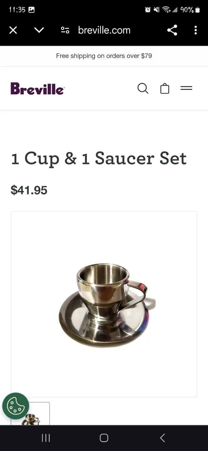 Breville Espresso Cup and Saucer Set (4) image indicator(3)