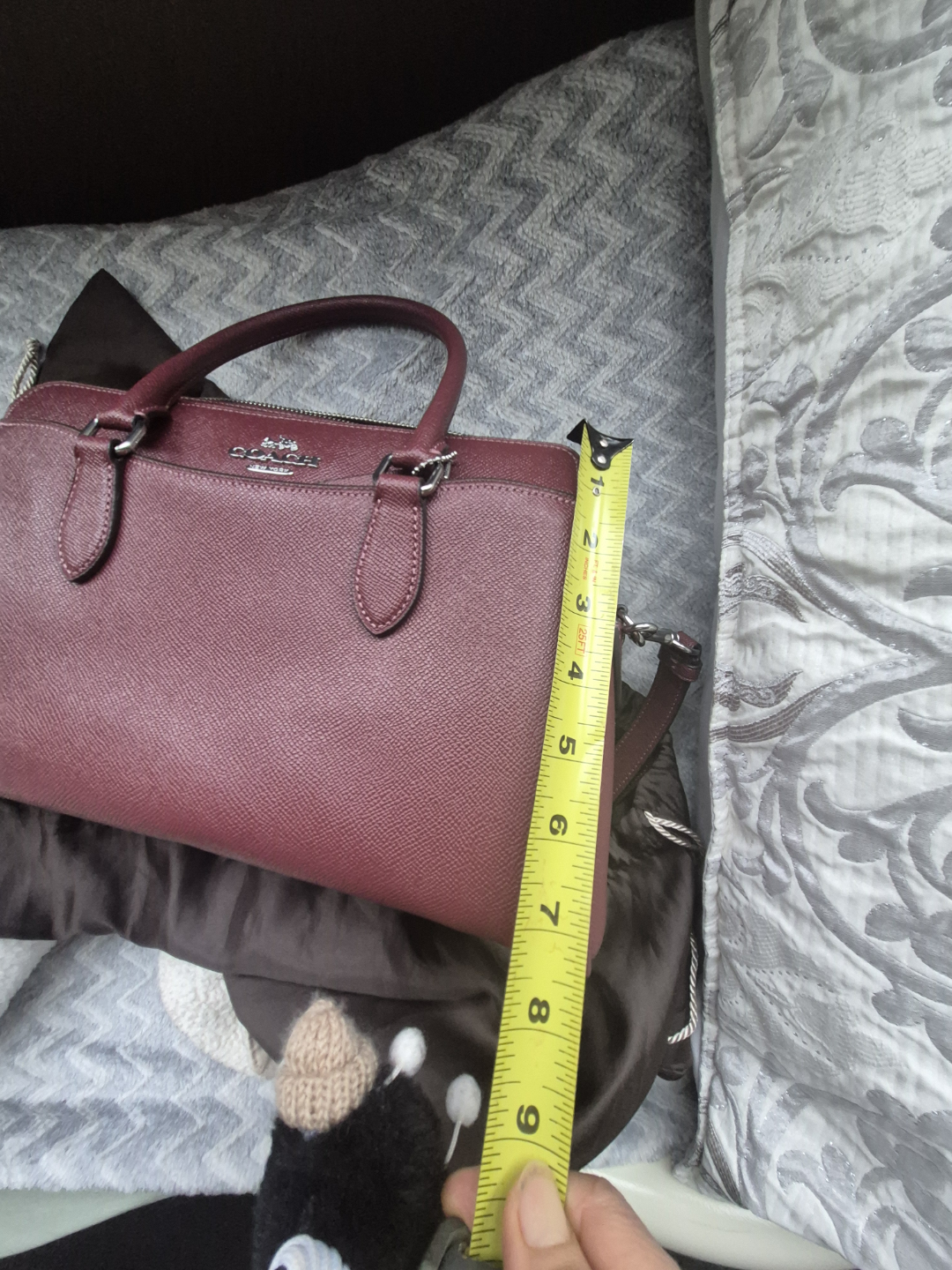 Coach Burgundy Leather Satchel Handbag - photo 3