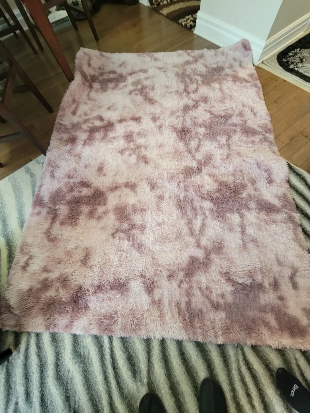 Fluffy Pink and Brown Rug image indicator(3)