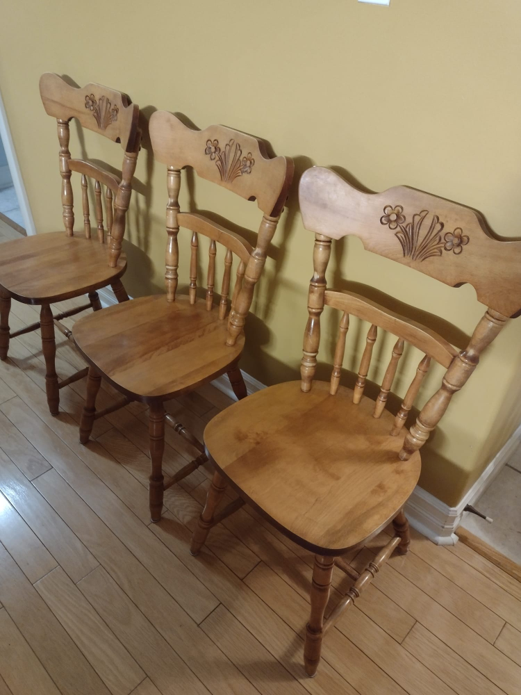 Set of 4 Vintage Wooden Dining Chairs - photo 3