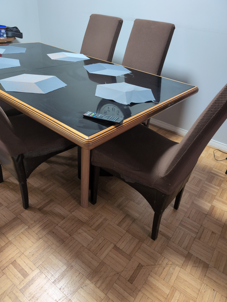 Black and Gold Dining Table with Six Chairs - photo 2