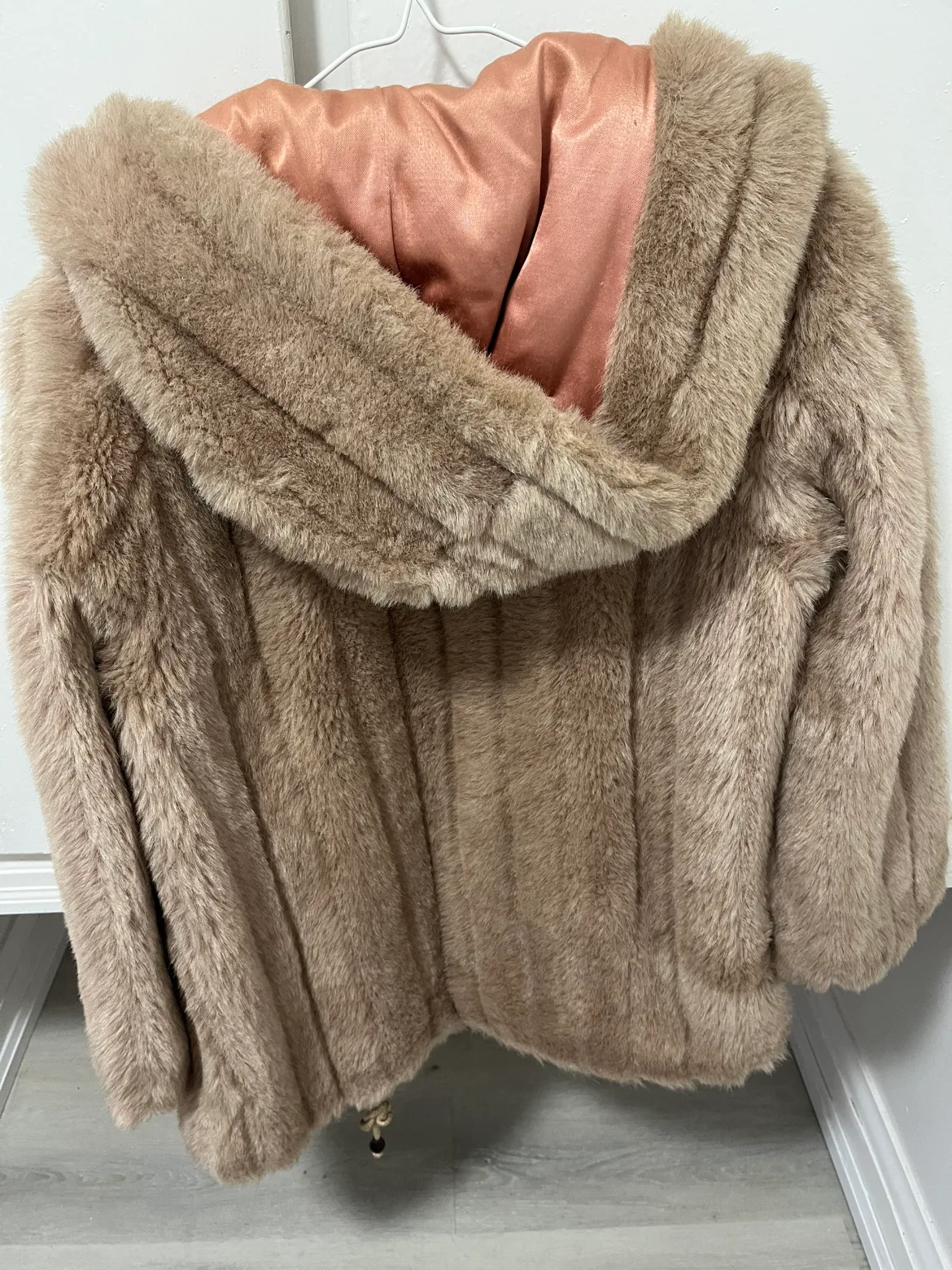 Beige Faux Fur Hooded Jacket image indicator(2)