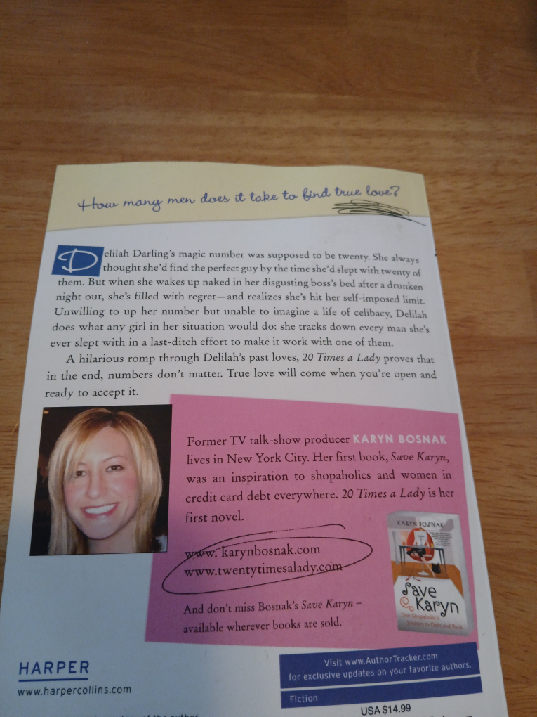 20 Times a Lady by Karyn Bosnak - Paperback Novel - photo 2