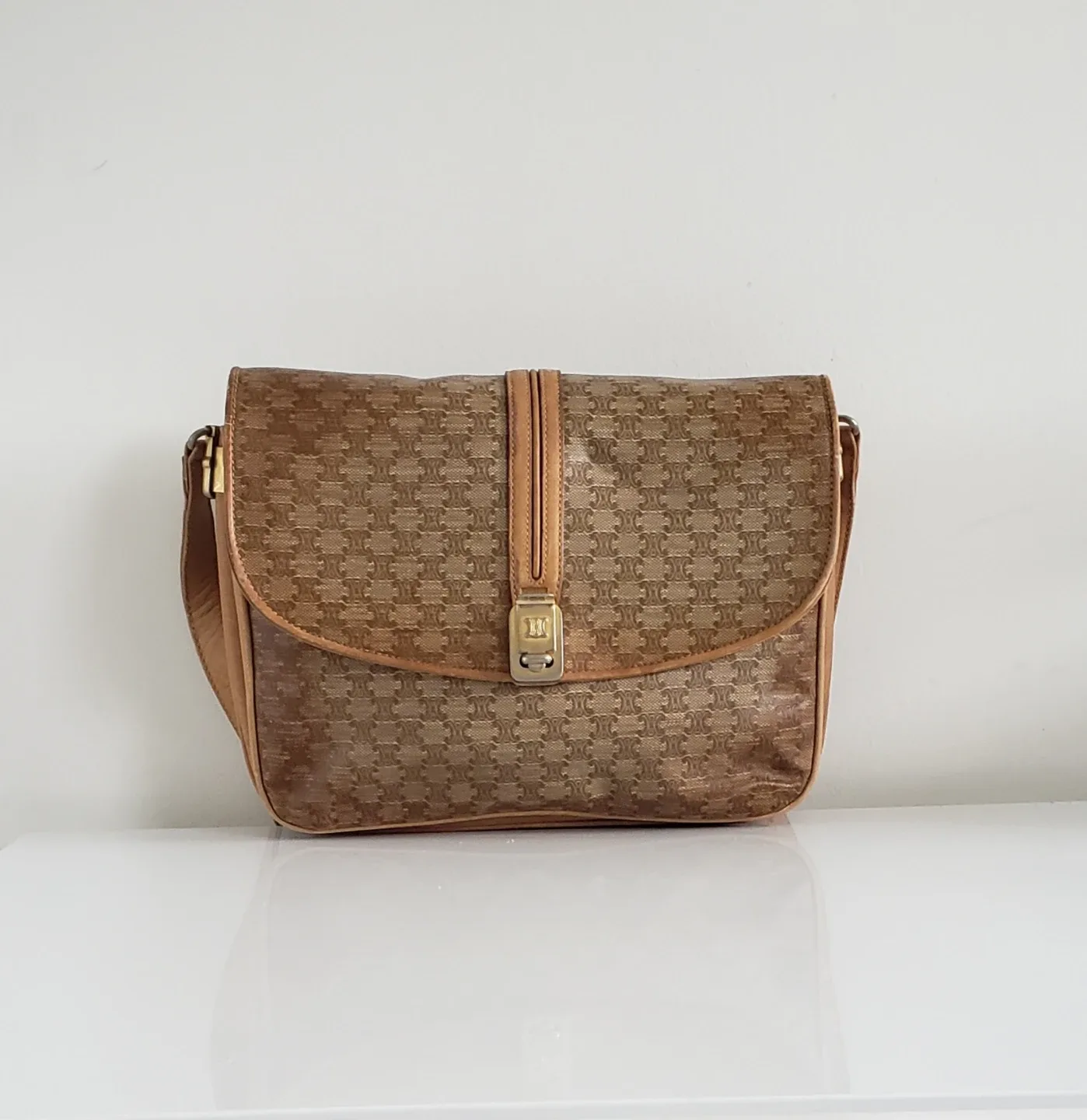 Vintage Celine Macadam Triomphe Clasp Crossbody Bag image indicator(3)