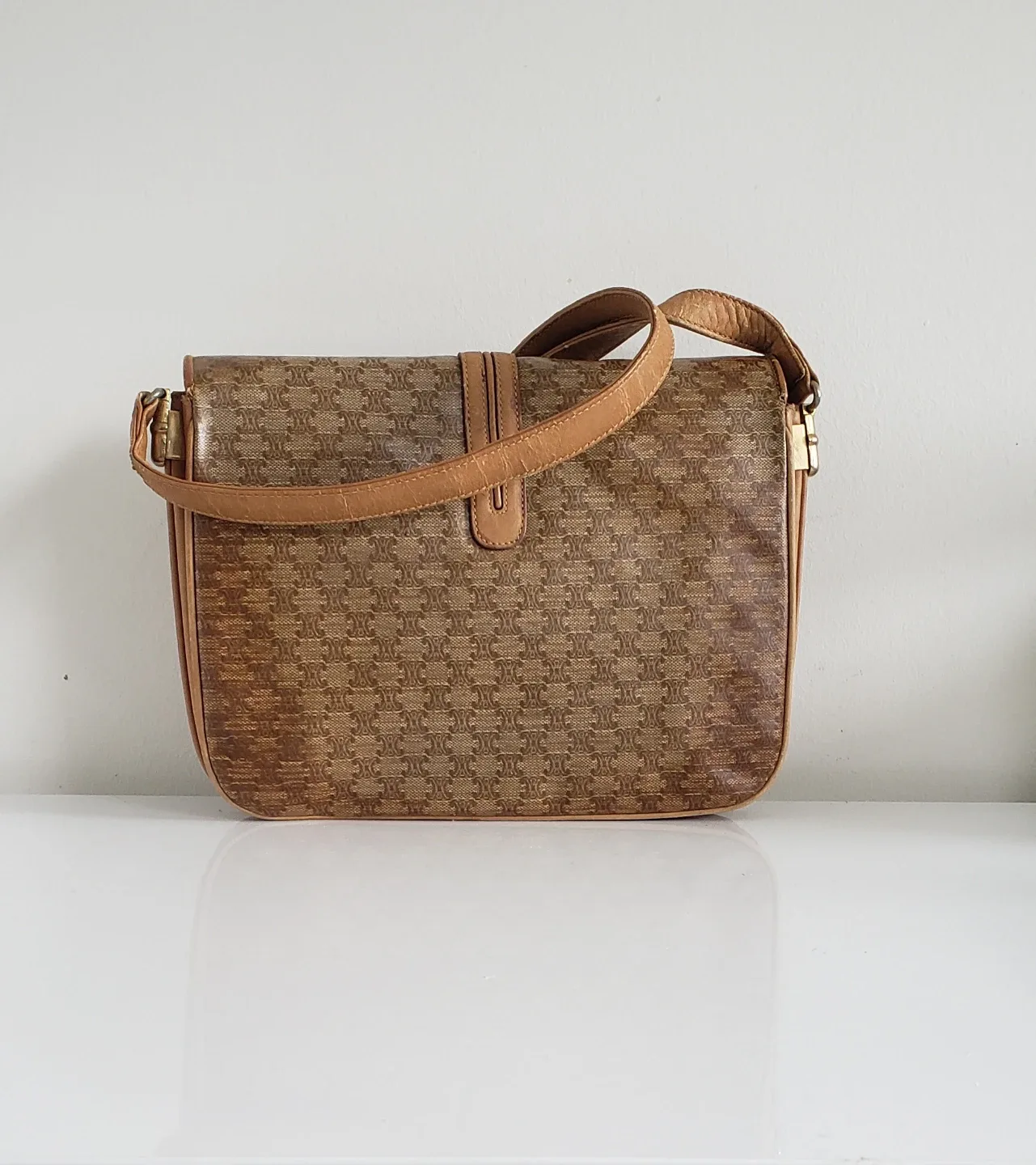 Vintage Celine Macadam Triomphe Clasp Crossbody Bag image indicator(4)