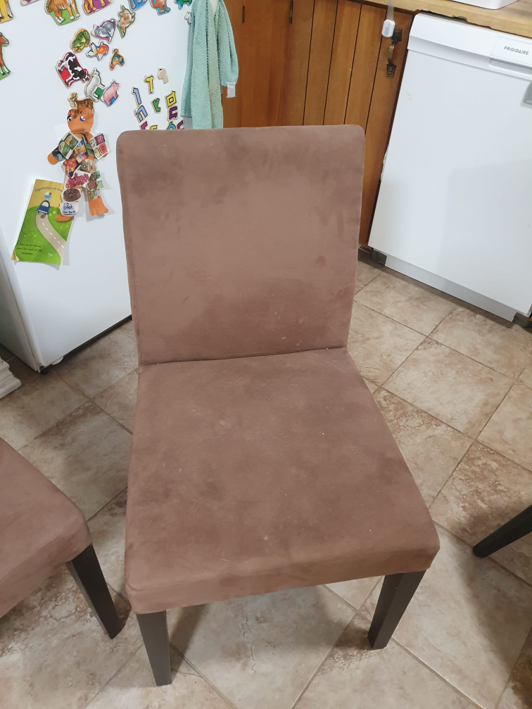 Brown Fabric Dining Chairs