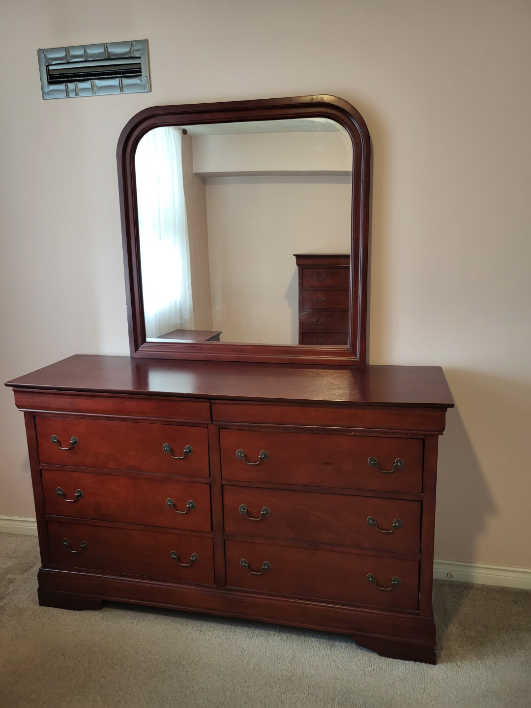 Bedroom Furniture Set - Dresser, Mirror, and Two Nightstands