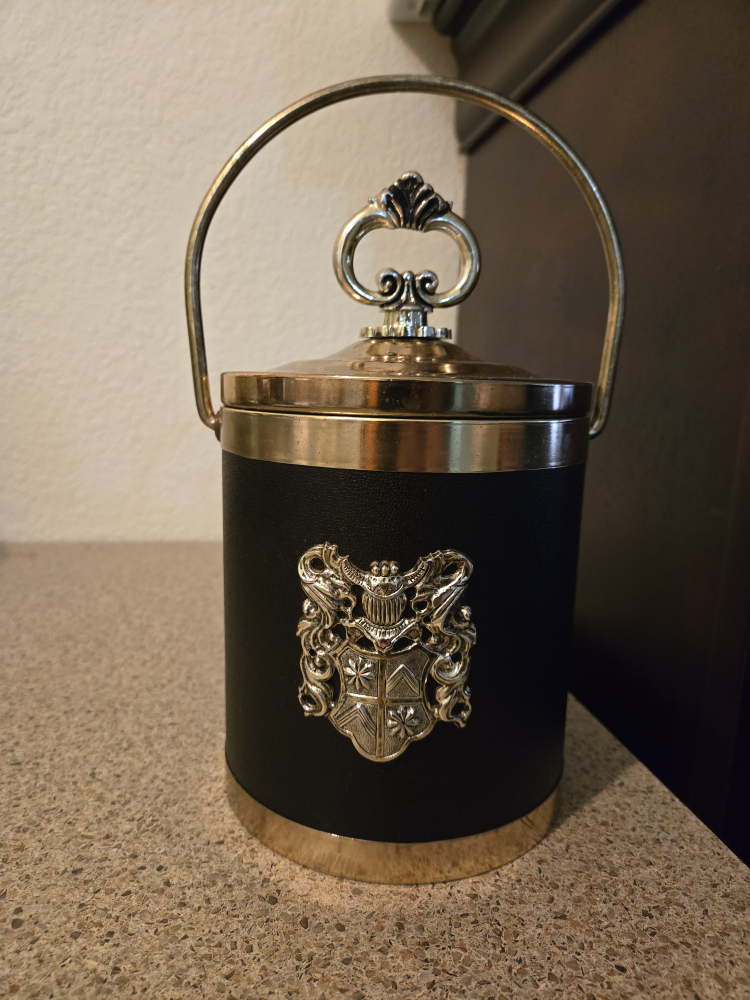 Vintage Ice Bucket with Lid and Handle