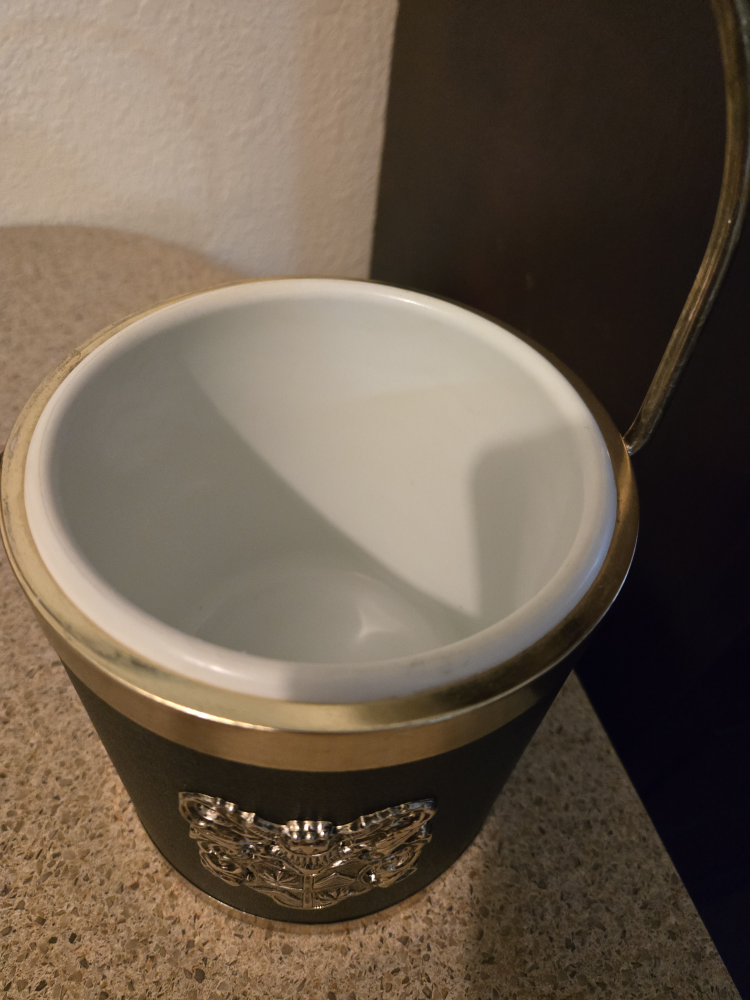 Vintage Ice Bucket with Lid and Handle - photo 2