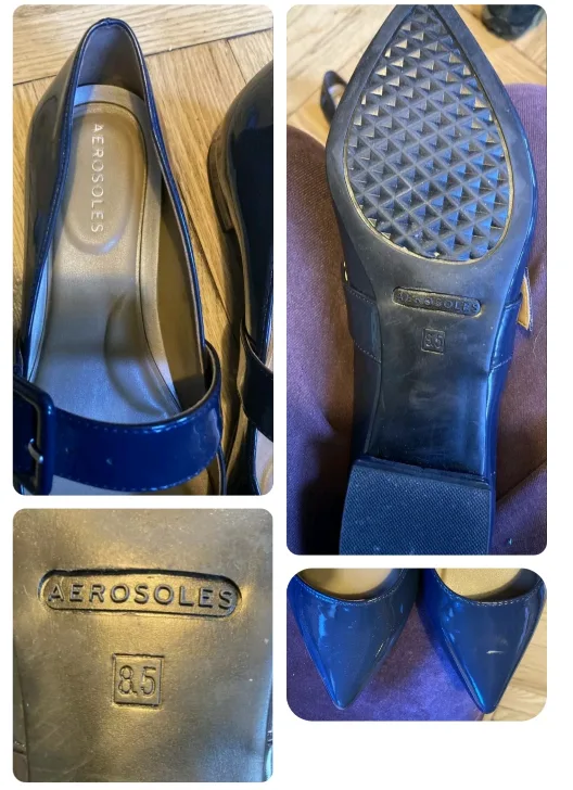 💚 Aerosoles Mary Jane Navy Blue Womens Flat Shoes, size 8 thumbnail