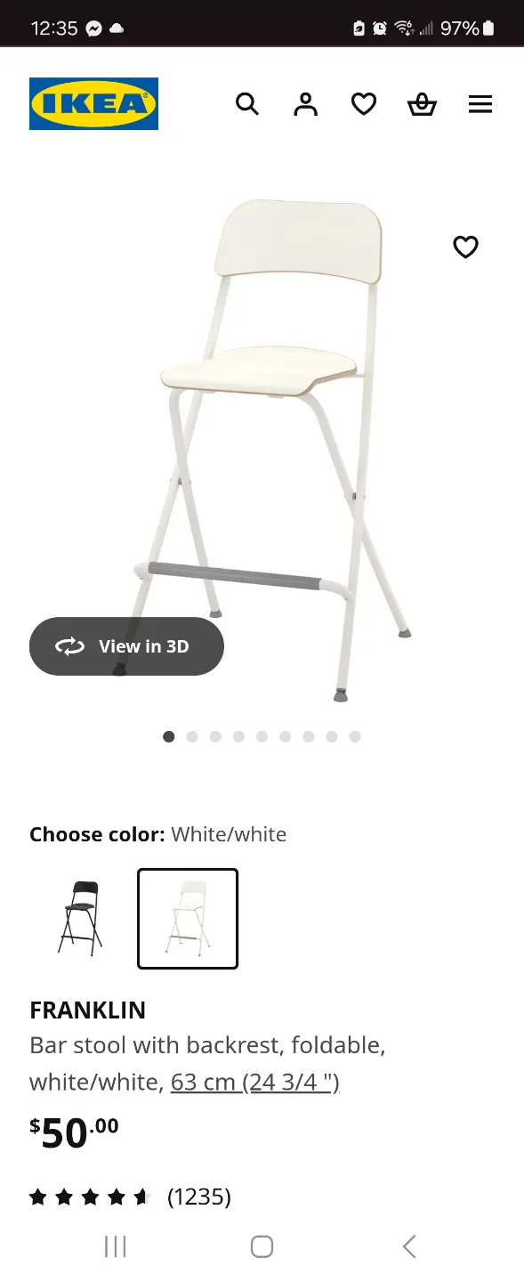 White Folding Bar Stool image indicator(3)