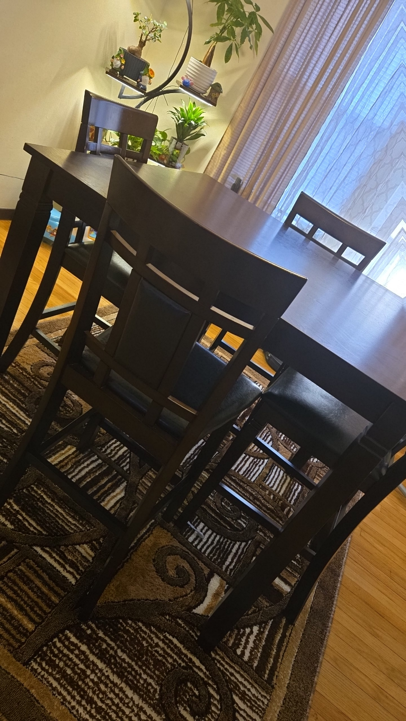 5-Piece Dark Brown Dining Set - photo 3