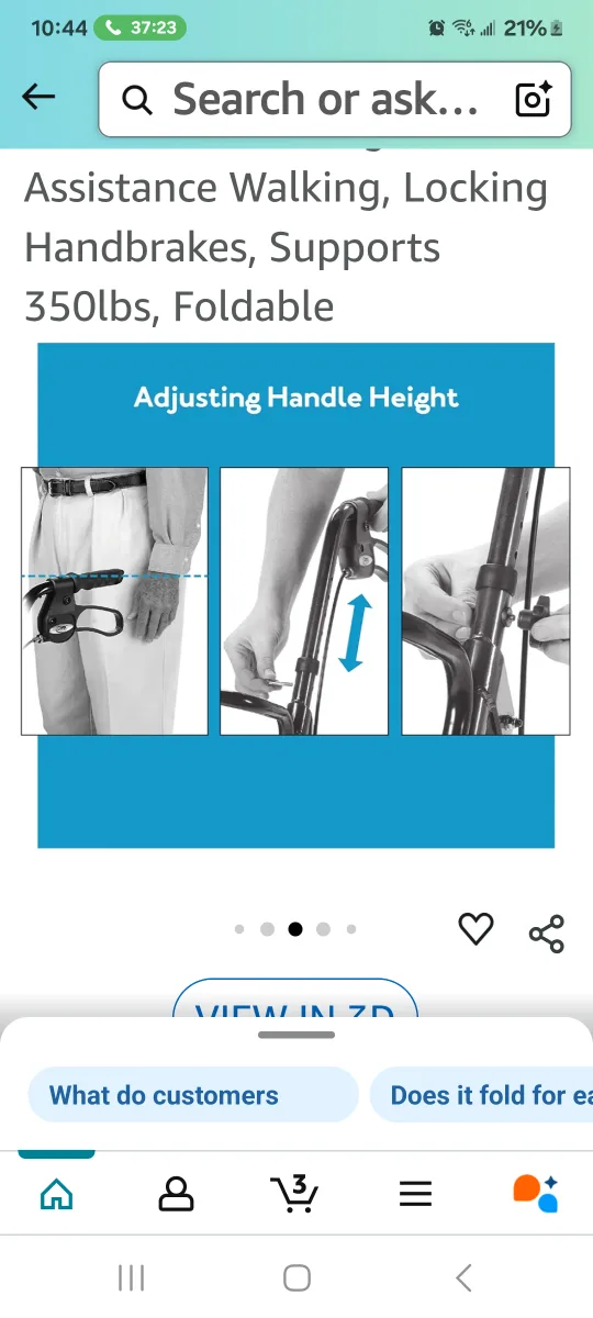 Navy blue Step N' Rest Rolling Walker - Blue, 250lb Support image indicator(7)