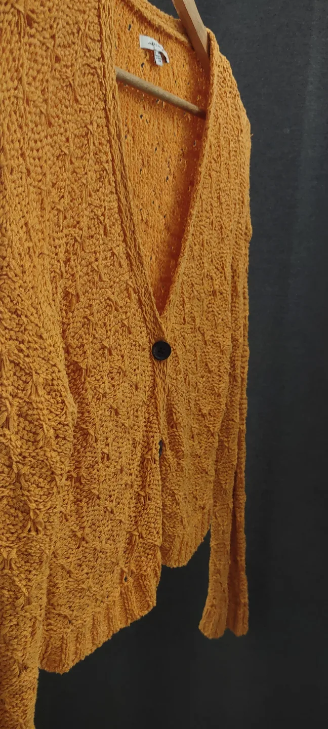 (NEW) American Eagle mustard Knit Cardigan image indicator(7)
