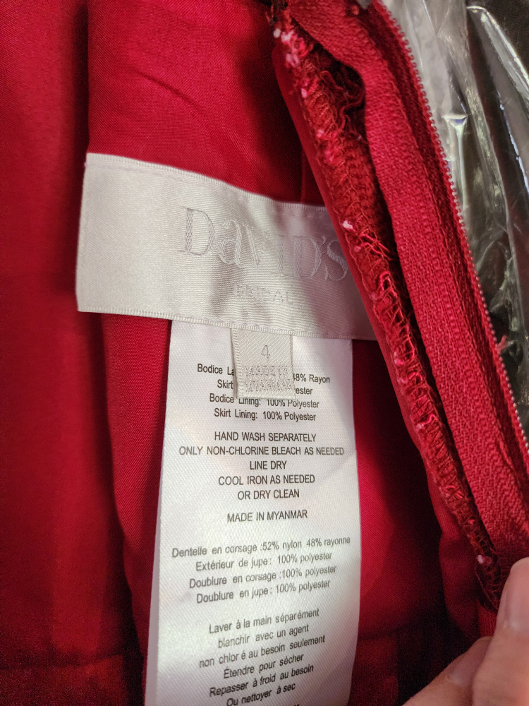 David's Bridal red Bridesmaid Dress Size 4 - photo 3