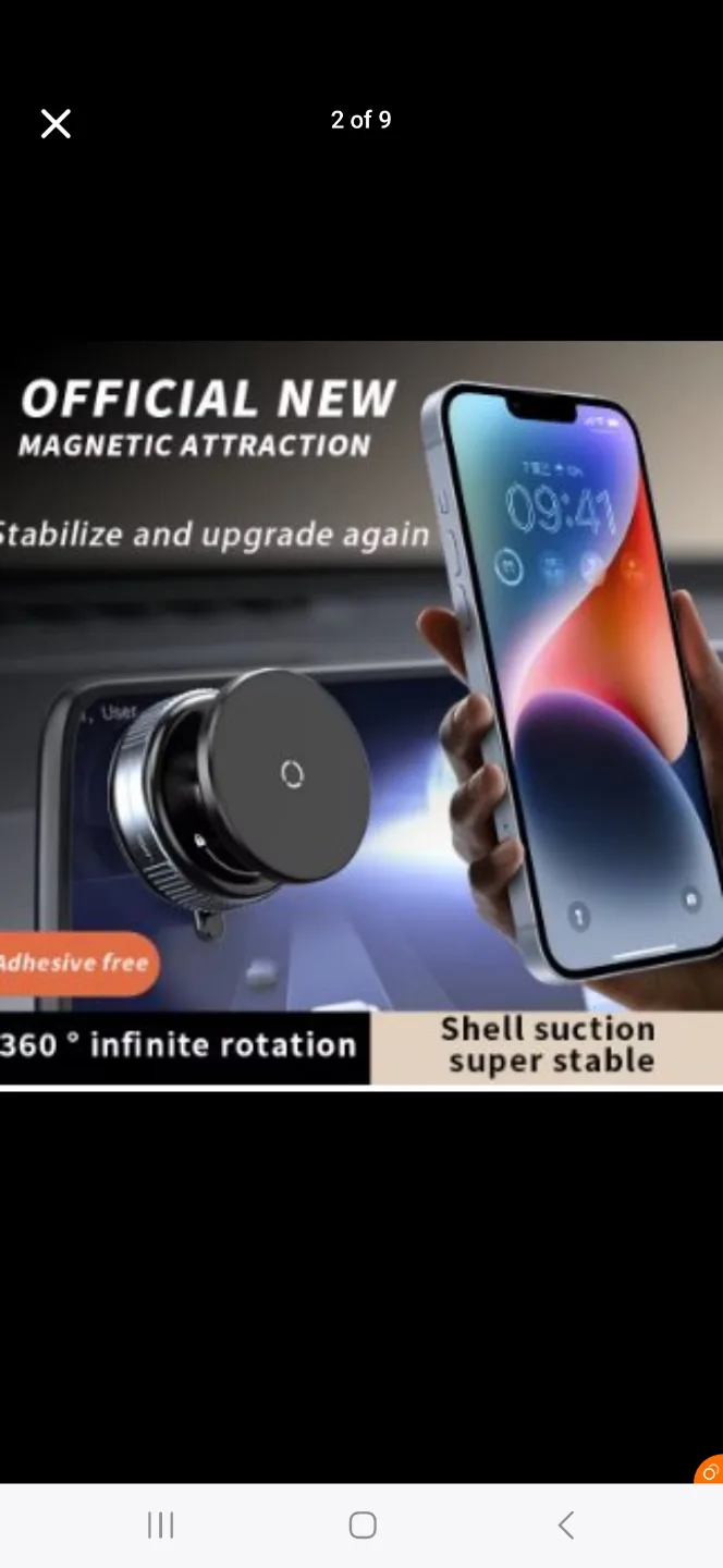 Magnetic Mobile Phone Holder Vacuum Rotation  Suction image indicator(2)