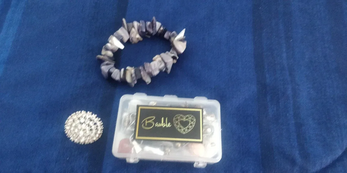 Jewelry Lot: Necklace, Earrings, Bracelet, and a Ring image indicator(6)