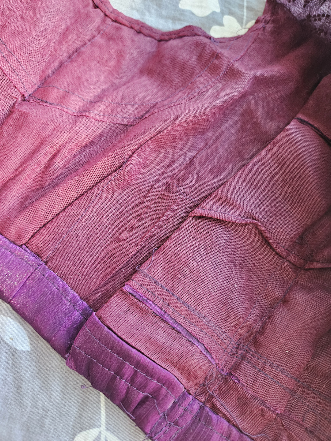 Purple embellished blouse and Saree - photo 5