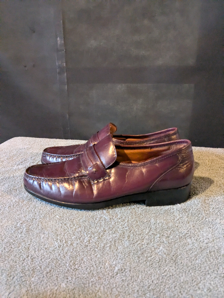 Arnold Palmer Men's Burgundy Leather Penny Loafers