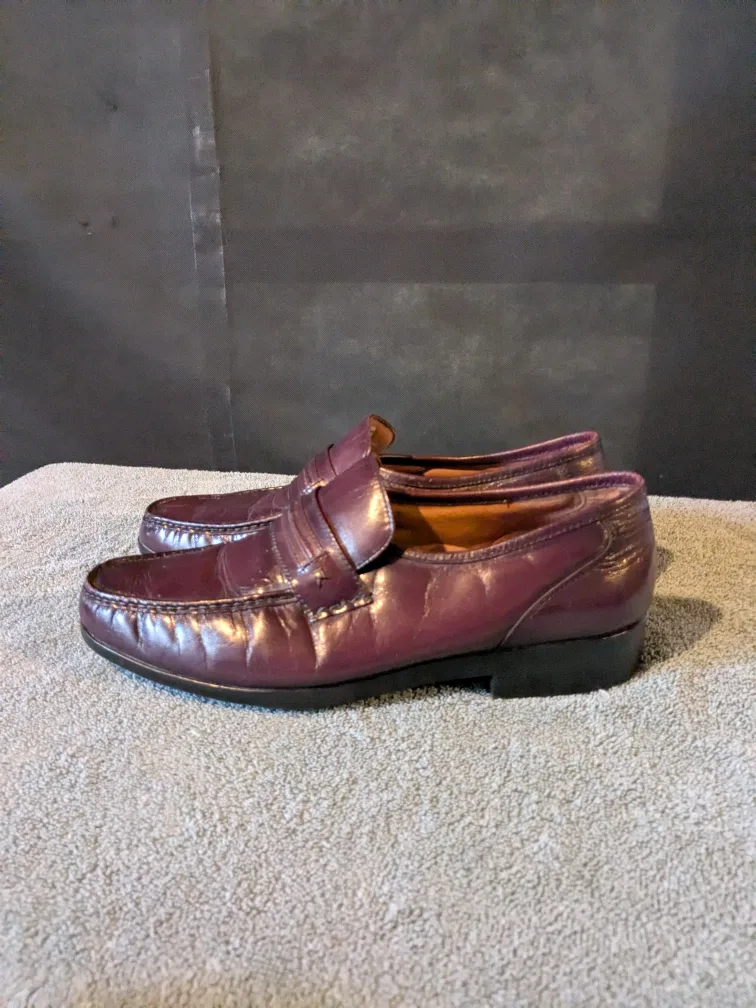 Arnold Palmer Men's Burgundy Leather Penny Loafers thumbnail
