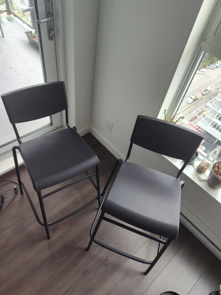 Pair of Black Counter Height Stools - photo 3
