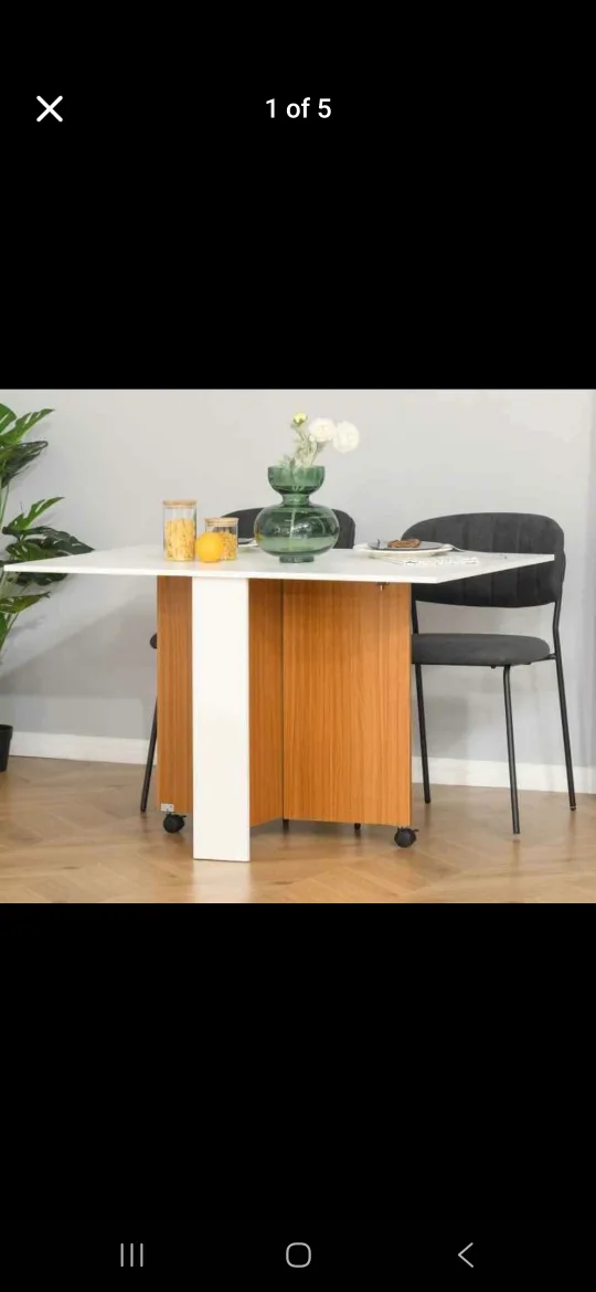 Space-Saving Folding Table with Wheels image indicator(3)