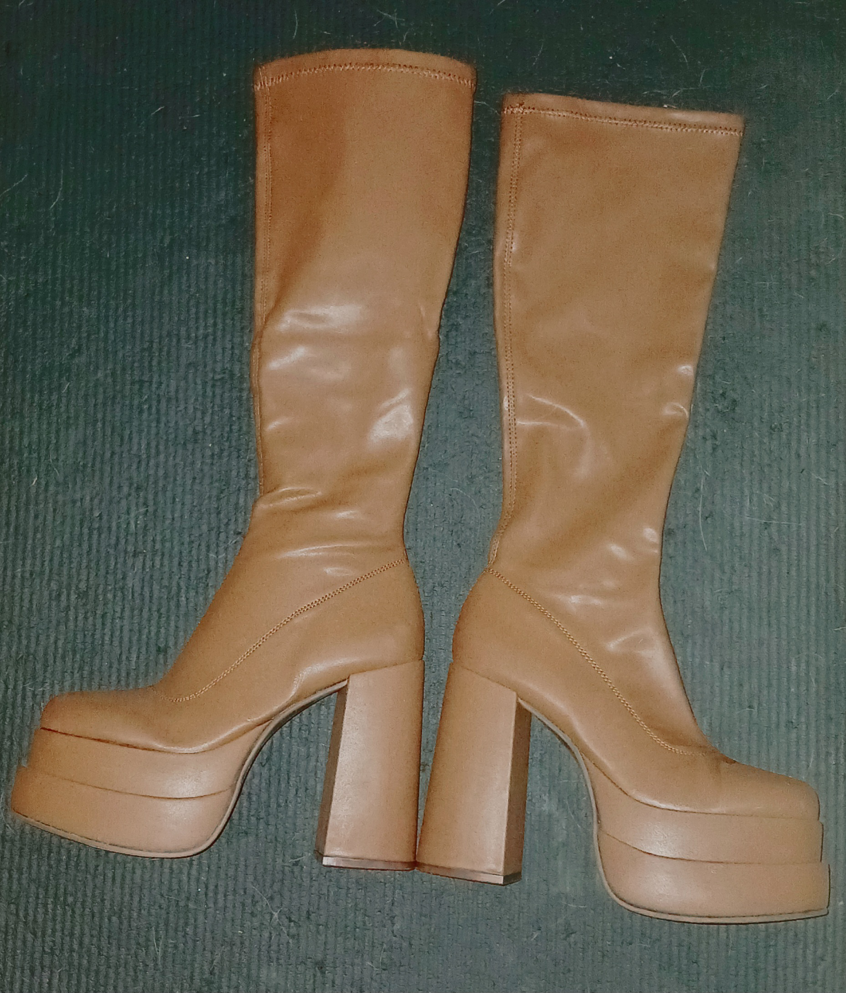 Brown Platform Boots Size 7.