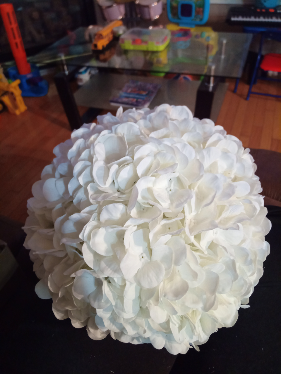 6 pc Large Artificial White Hydrangea Ball