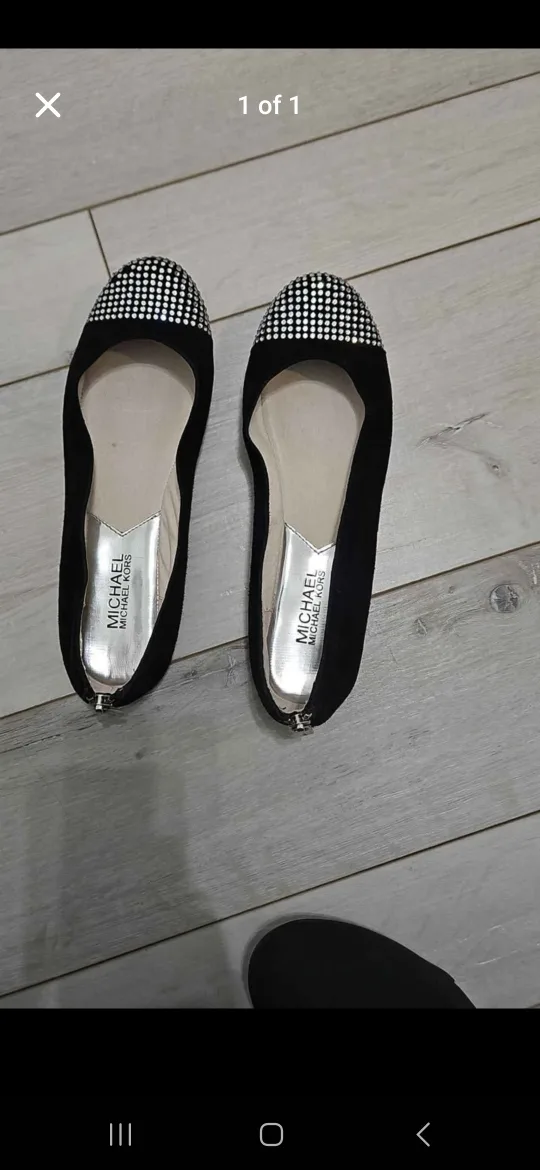 Michael Kors Black Flats with Rhinestones thumbnail