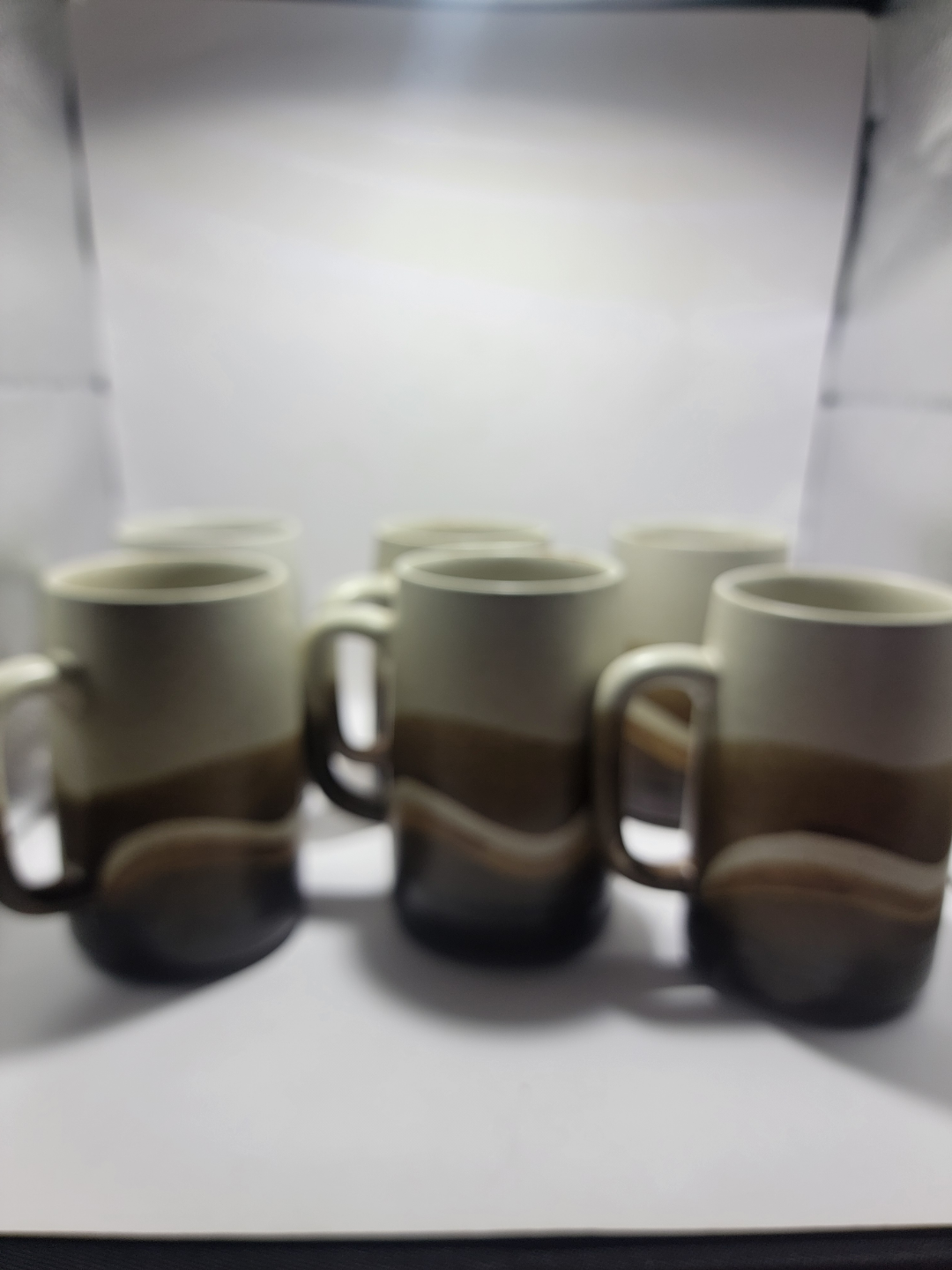 Set of Six Vintage Stoneware Mugs - photo 2