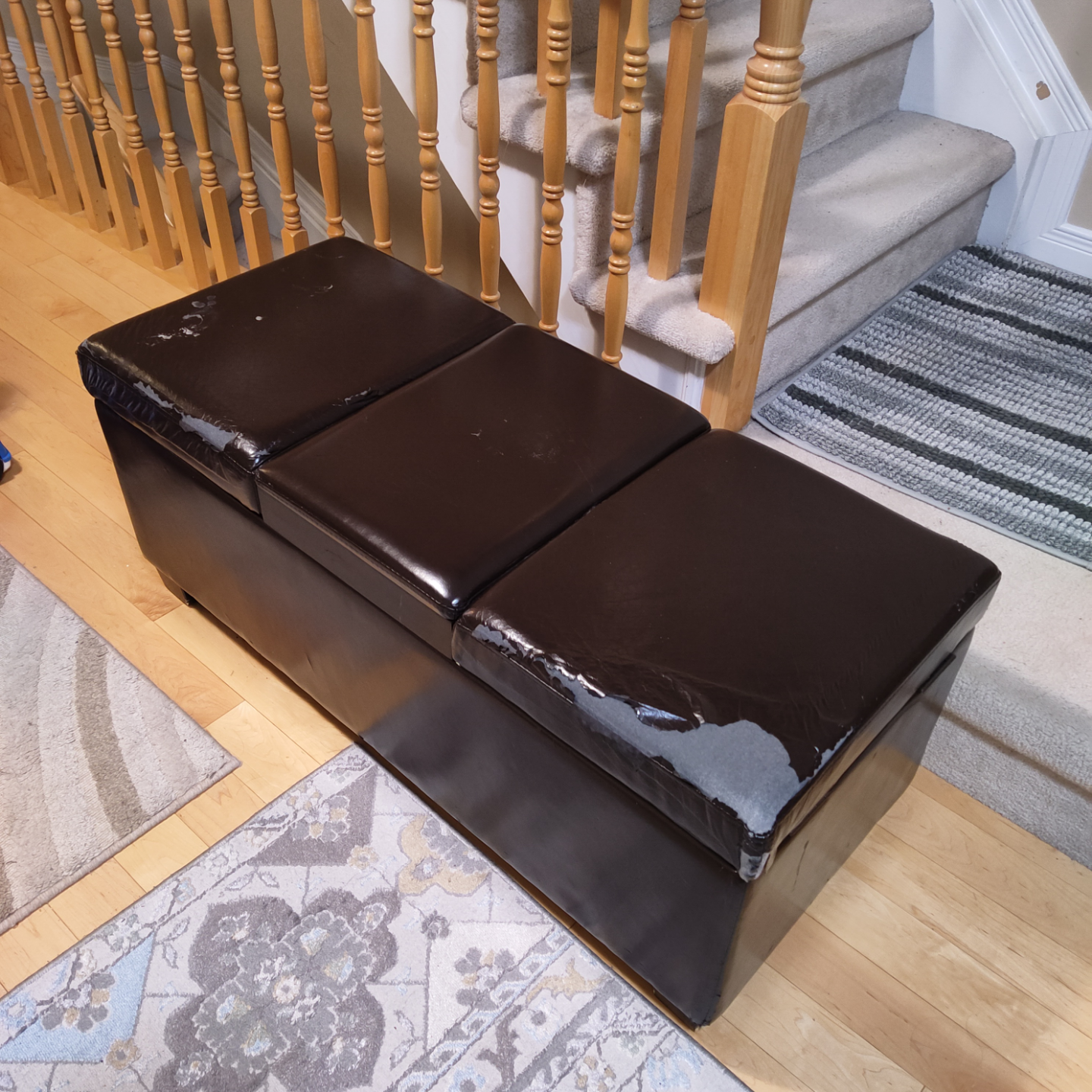 Three-Piece Storage Ottoman Bench - photo 4