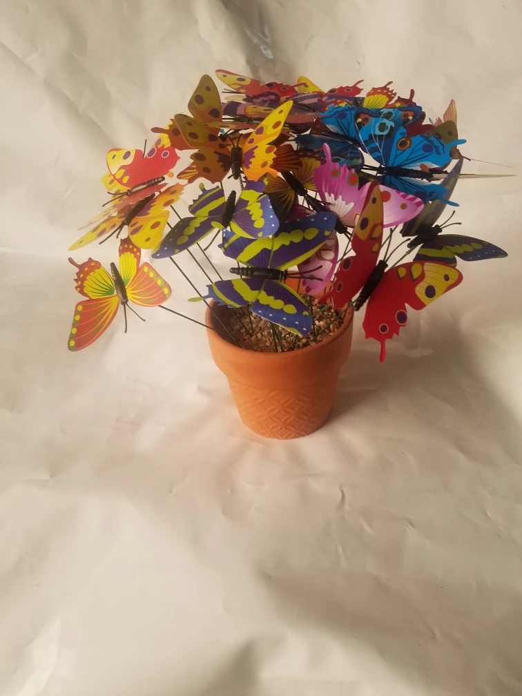 Colorful Butterfly Potted Plant Decoration - photo 2