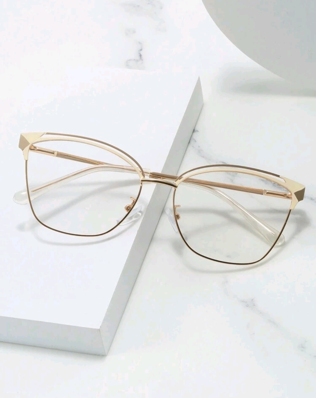 TRANSITION LENS /ANTI BLUE Gold Metal Frame Cat Eye Glasses - photo 3