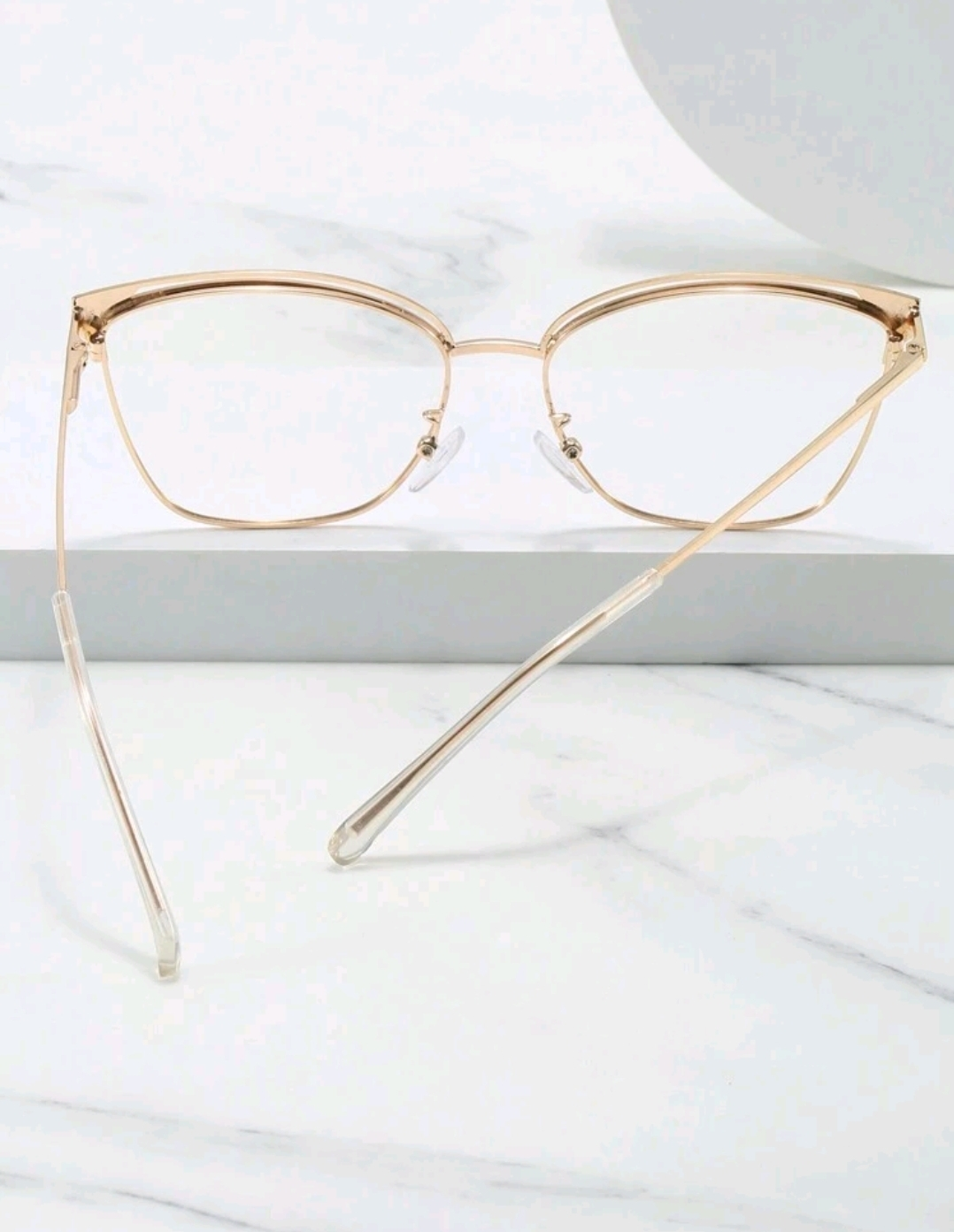 TRANSITION LENS /ANTI BLUE Gold Metal Frame Cat Eye Glasses - photo 4
