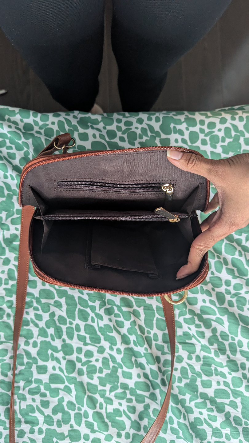 Brown Leather-like Crossbody Bag - photo 3